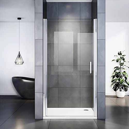 SIRHONA Porte de Douche Pivotante Paroi de Douche Extensible Vitre de Douche Battante 80 x 185 cm