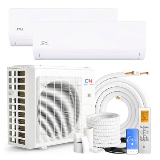 Cooper & Hunter 18,000 BTU Dual 2 Zone 12,000 + 12,000 BTU Wall Mount Ductless Mini Split AC/Heating System, Pre-Charged, 22.5 SEER, Including 25FT Copper Line Set and Communication Wires