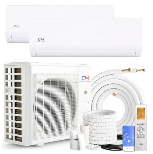 Cooper & Hunter 18,000 BTU Dual 2-Zone 12K + 12K BTU Wall Mount Ductless Mini Split Air Conditioner...
