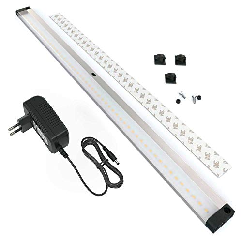 Preisvergleich Produktbild EShine 50 cm LED Dimmbares Unterbauleuchten-Set, Aktivierbar per Handbewegung - Berührungslose Dimm-Kontrolle, Kaltweiß (6000K)