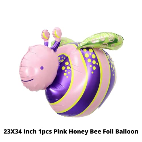 Image of Party Decorz Honey Bee 4D Pink Foil Balloon (23X34 Inch, 1pcs) For Kids Birthday Party Decoration