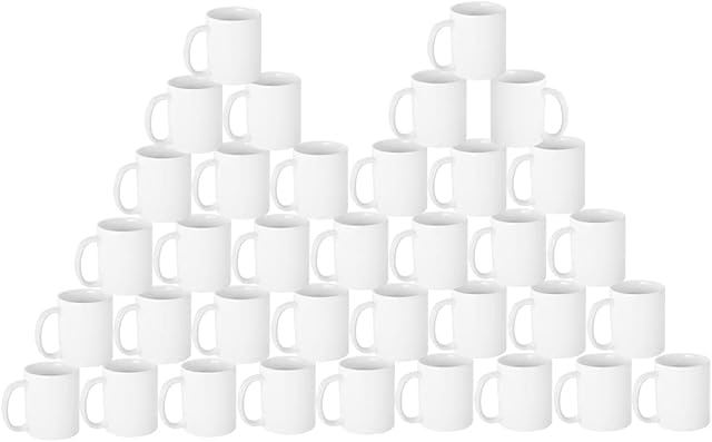 Signzworld Sublimation Mugs 11oz Blank Plain White Large Handle Coffee Mug with 6 Mugs in 1 Packaging (36 Pack)