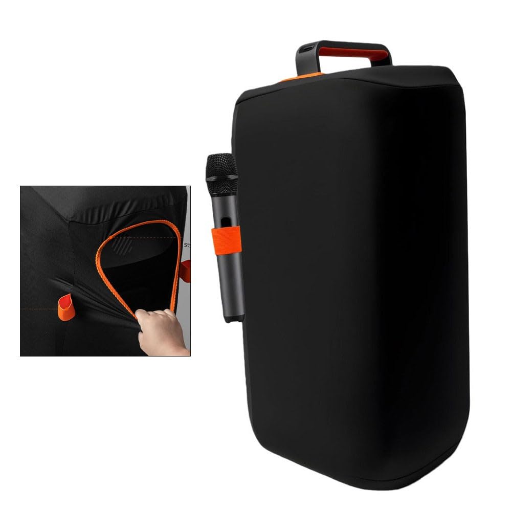 Lautsprecherabdeckung Schutzhülle Staubschutz für JBL PartyBox 110 120 mit Mikrofonständer Halter Schwarz