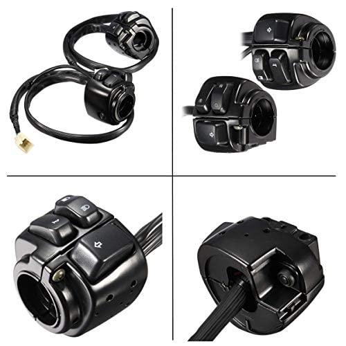 MASO 1 par de interruptores de control de manillar de motocicleta de 25 mm de color negro con botón de encendido y apagado para Harley Softail, Dyna, Sportster 883, 1200, V-Rod 1996-2012