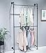 FODUE Industrial Pipe Clothes Rack, Wall Mounted Black Iron Garment Bar, Multi-Purpose Hanging Rod for Closet Storage(Black)