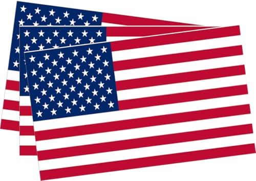 Image of High-Reflective American Flag Decals for Trucks Car, 3-Pack 5x3 Inches Waterproof USA Flag Stickers for Vehicle Tailgate Helmet Window, Durable Outdoor Patriotic Decal for Motorcycle Laptop Bumper