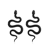 Pendientes colgantes de serpiente punk personalizados para mujer, aretes largos exagerados, joyería de Halloween, Metal, No es una piedra preciosa