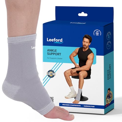 Image of Leeford Ortho Ankle Support for Men & Women | Ankle Brace, Binder, Cap & Band for Pain Relief | Compression Socks Size- M
