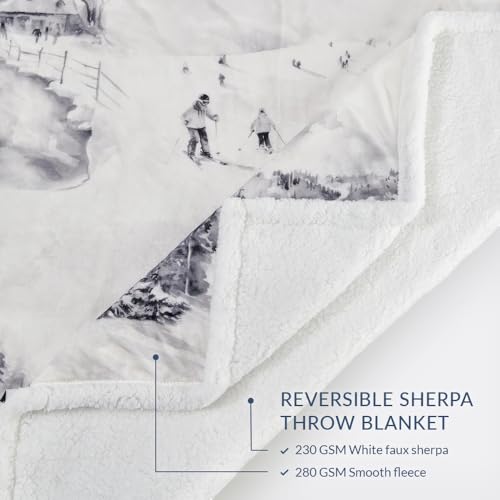 Image of Paseo Road Indigo Hill by HiEnd Accents Ski Toile 54x68 Throw Blanket