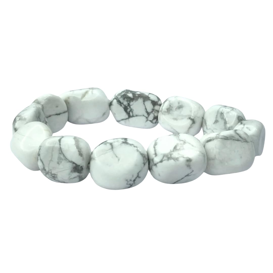 ARE - Aeora Rocks : Howlite Tumbled Bracelet - Original Howlite Natural Healing Tumbled Bracelet for Calming Energy, Stress Relief, and Emotional Balance - for Men and Women (B0D5YD6CHQ) Amazon Price History, Amazon Price Tracker