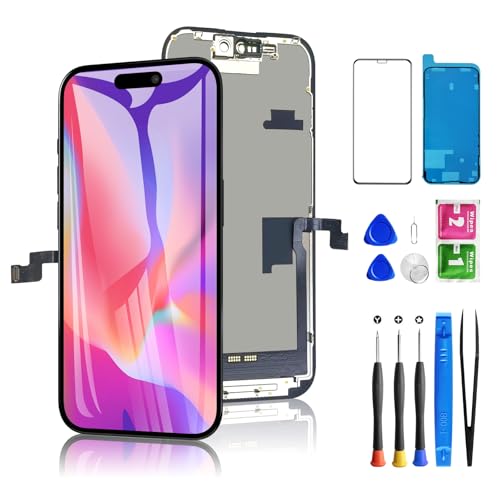 for iPhone 16 Pro Screen Replacement 6.3 inch LCD Display 3D Touch Full HD Digitizer Frame Assembly Compatible with A3083 A3292 A3293 A3294 Models Repair Kit + Screen Tempered Protector