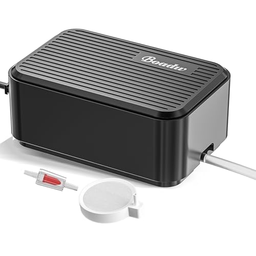 Pompa d'aria per acquari Boadw più silenziosa, pompa di ossigeno regolabile da 2,3 W per acquari fino a 100 litri con tutti gli accessori