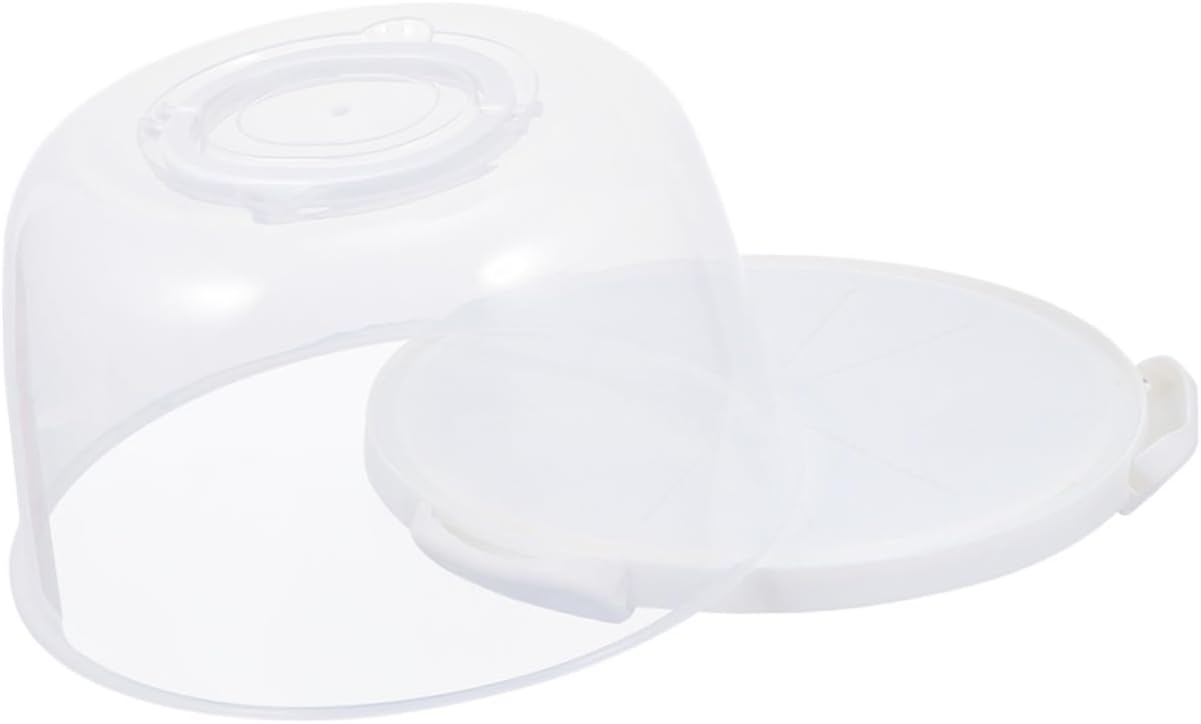 Portable 8-inch White Elevated Cake Box with Handle Reusable round Cake Carrier for Birthday Storage and Outdoor Transport