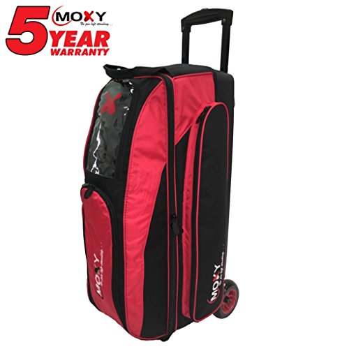 Moxy Bowling Products Blade Triple Roller Bowling Bag- Red/Black