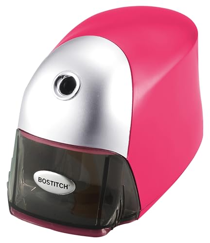 Bostitch Office QuietSharp エグゼクティブ 高耐久 電動鉛筆削り 65%高速 カッター寿命6倍 - 色鉛筆対応 ピンク