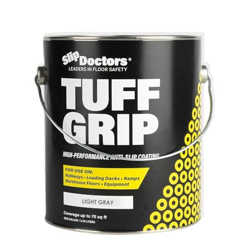 Tuff Grip Anti-Slip Paint for Ramps, Floors, Decks & Stairs – Durable Non-Skid Coating for Enhanced Traction (Light Gray)