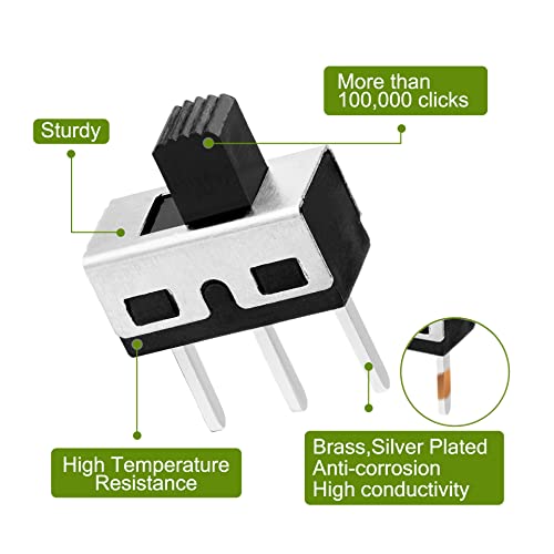 Image of Chanzon SPDT Mini Micro Slide Switch 1p2t 2 Position 25pcs 5mm Toggle