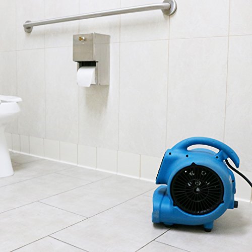 XPOWER P-230AT Mini Mighty Air Mover Utility Blower Fan with Built-In Power Outlets, Blue