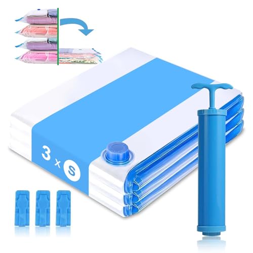 Bestash Sacchi Sottovuoto per Coperte, Piumoni, Cuscini, Trapunte (3 Pezzi, 40x60cm) - per Vestiti...