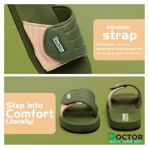 Image of DOCTOR HEALTH SUPER SOFT Men's Casual Slide Slippers | Soft Cushioned EVA Comfort Sandals | Lightweight Anti-Slip Open Toe Slides for Indoor Outdoor Everyday Wear