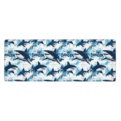 Tapis de souris grand format requin bleu pour optimiser votre espace de travail