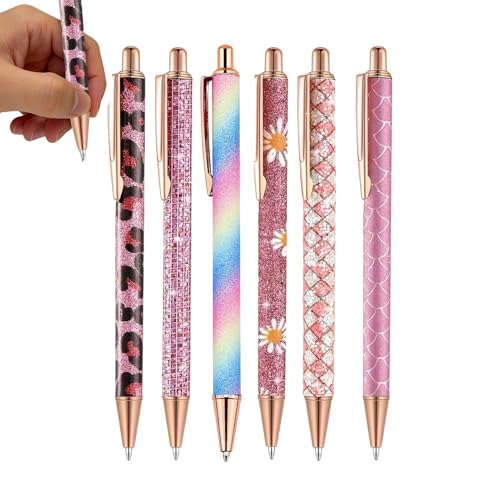 Genérico Bolígrafos Lindos, 6 Resaltadores Ergonómicos Brillantes Estéticos, Magníficos Bolígrafos, para la Clase de la Universidad de Trabajo la Casa el Journaling Papelería Oficina Escuela