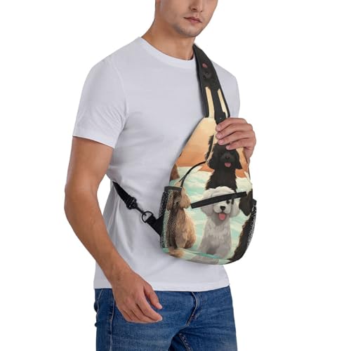 Morrales Sling Bag Poodles Dogs para Senderismo miniatura 7