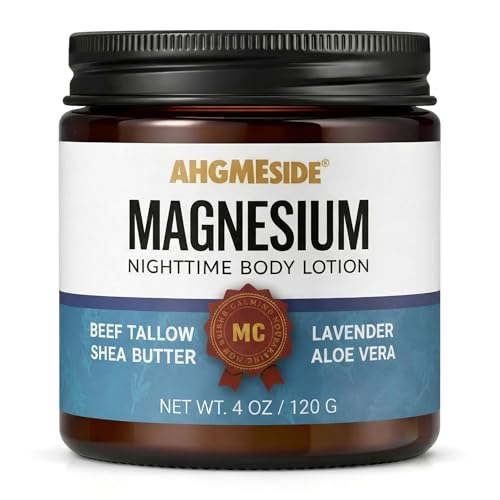 Ahgmeside Neuropathy Cream - Magnesium Relief Lotion for Feet Hands Legs & Toes Fast-Absorbing Cream for Sleep Relaxation & Soothe
