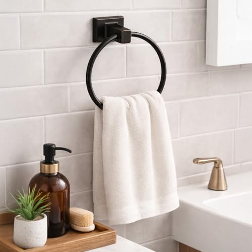 Image of Design House 539239 Millbridge Classic Towel Ring for Bathroom Oil Rubbed Bronze