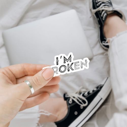 Pegatinas de salud mental I'm Broken para millennials con ansiedad 3
