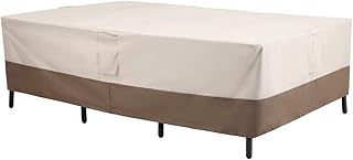 PHI VILLA - Cubierta para mesa de jardín rectangular y ovalada con sillas, tamaño Talla L.