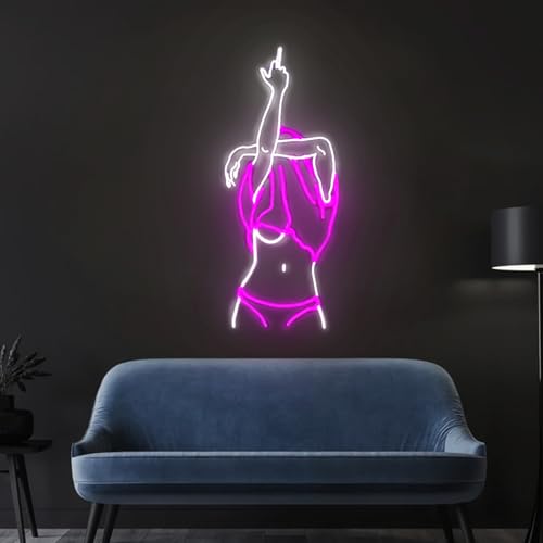 Image of Lady Neon Signs for Wall Decor Led Bedroom Bar Club Game Room Lights Sign Gift Size: 26 inches