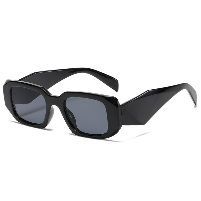 Rectangular Sunglasses, Black Frame, Thick Bold Temples, Retro Vintage Style-UV Protected-Pack of 1-image-26