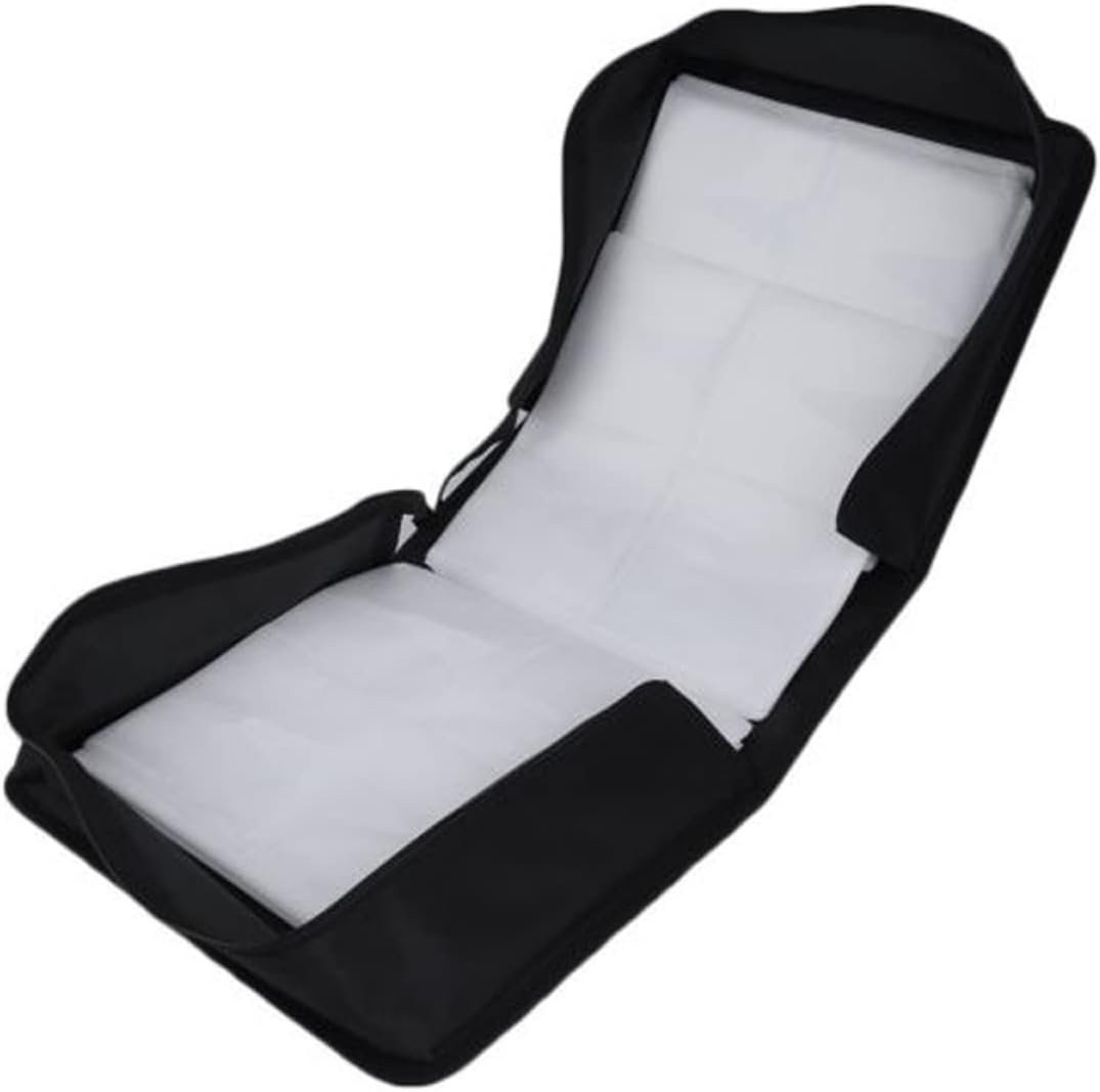 Disc Cd DVD Storage Holder Bag Portable Media Organizer with Comfortable Handle Zipper Closure and Large Capacity for Home Office Travel Black