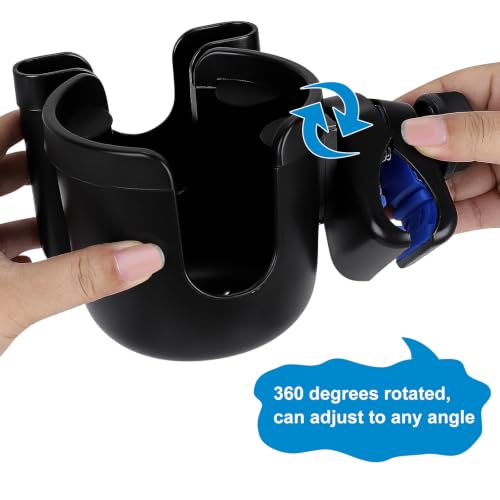 Image of Accmor Wheelchair Cup Holder with Phone Holder, Universal 360 Rotatable Walker Cup Holder Rollator Scooter Accessory