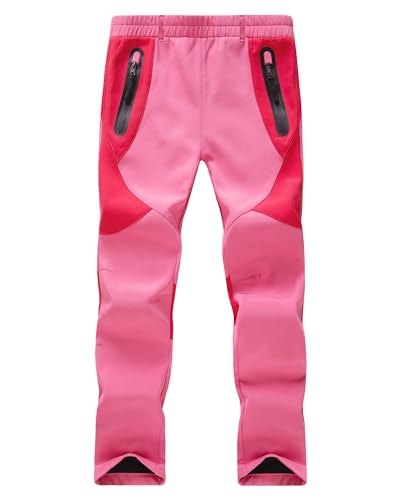 WULFUL Kids Waterproof Snow Ski Pants Boys Girls Outdoor Winter Fleece Hiking Insulated Snowboard Pants