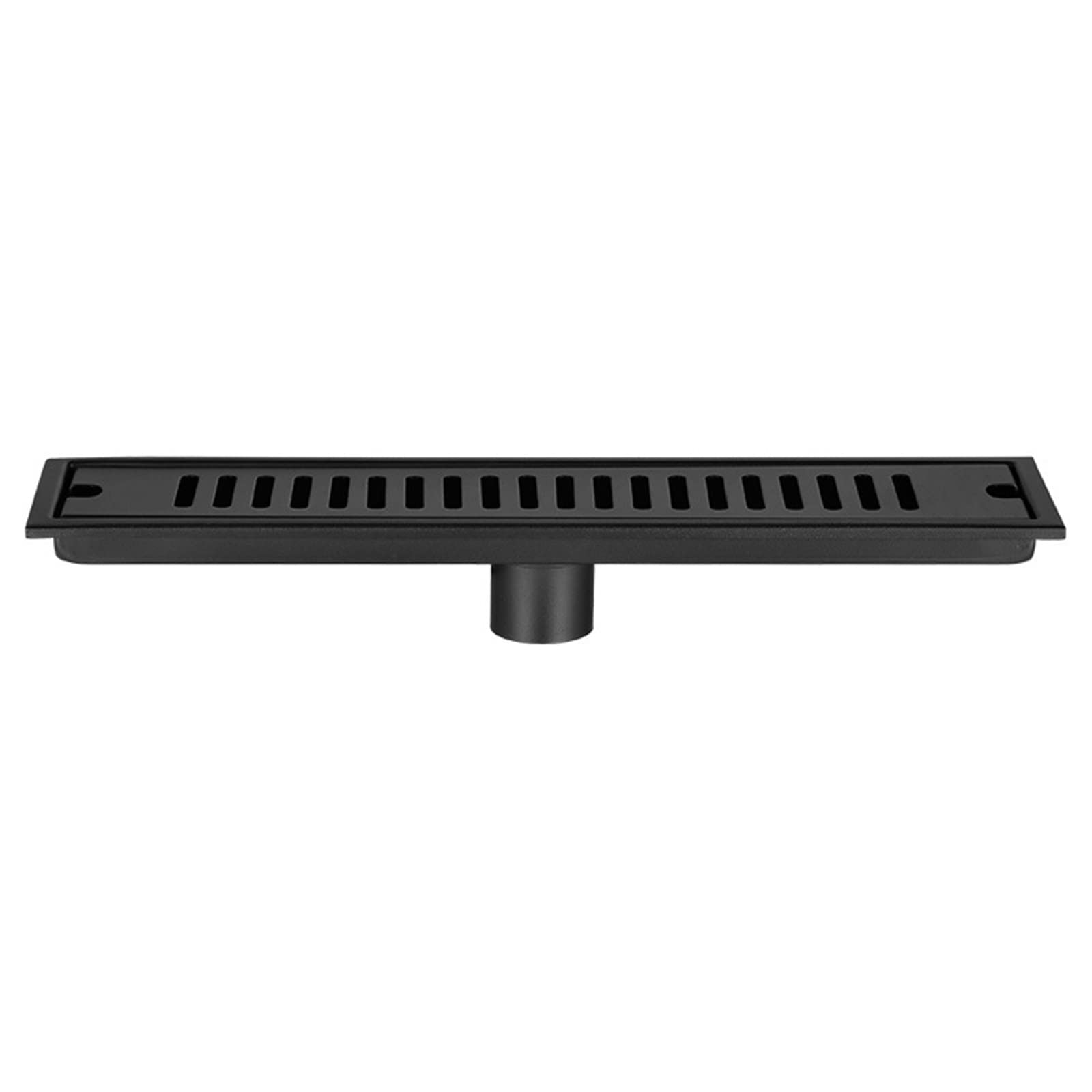 Linear Shower Drain, Shower Floor Drain with Removable Cover Grid Grate And Hair Strainer, 304 Stainless Steel Shower Floor Drain, Matte Black,50cm