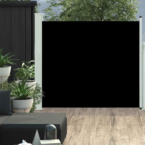 HOMTAKIE - Toldo lateral retráctil para patio (100 x 300 cm), color negro