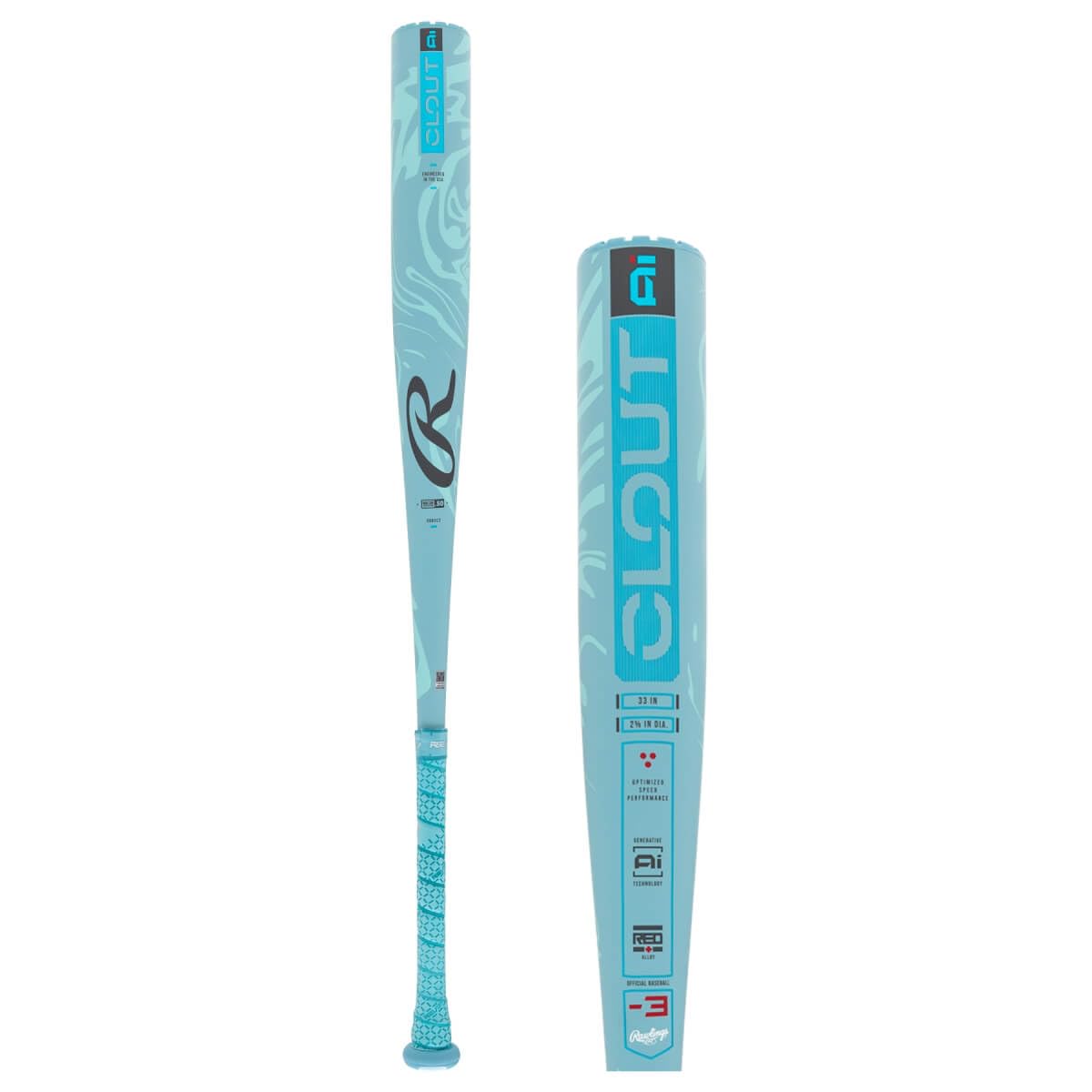 Rawlings Clout AI BBCOR Baseball Bat: RBB5C3 33.5" 30.5 oz.