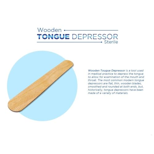 Image of MCP Healthcare Sterile Disposable Wood Tongue Depressors | 100-Count Hygienic Pack | Ideal for Dental Clinics, Skin Care Waxing, Hair Removal, & Toiletry Kits | Versatile, High-Quality Wooden Spatulas