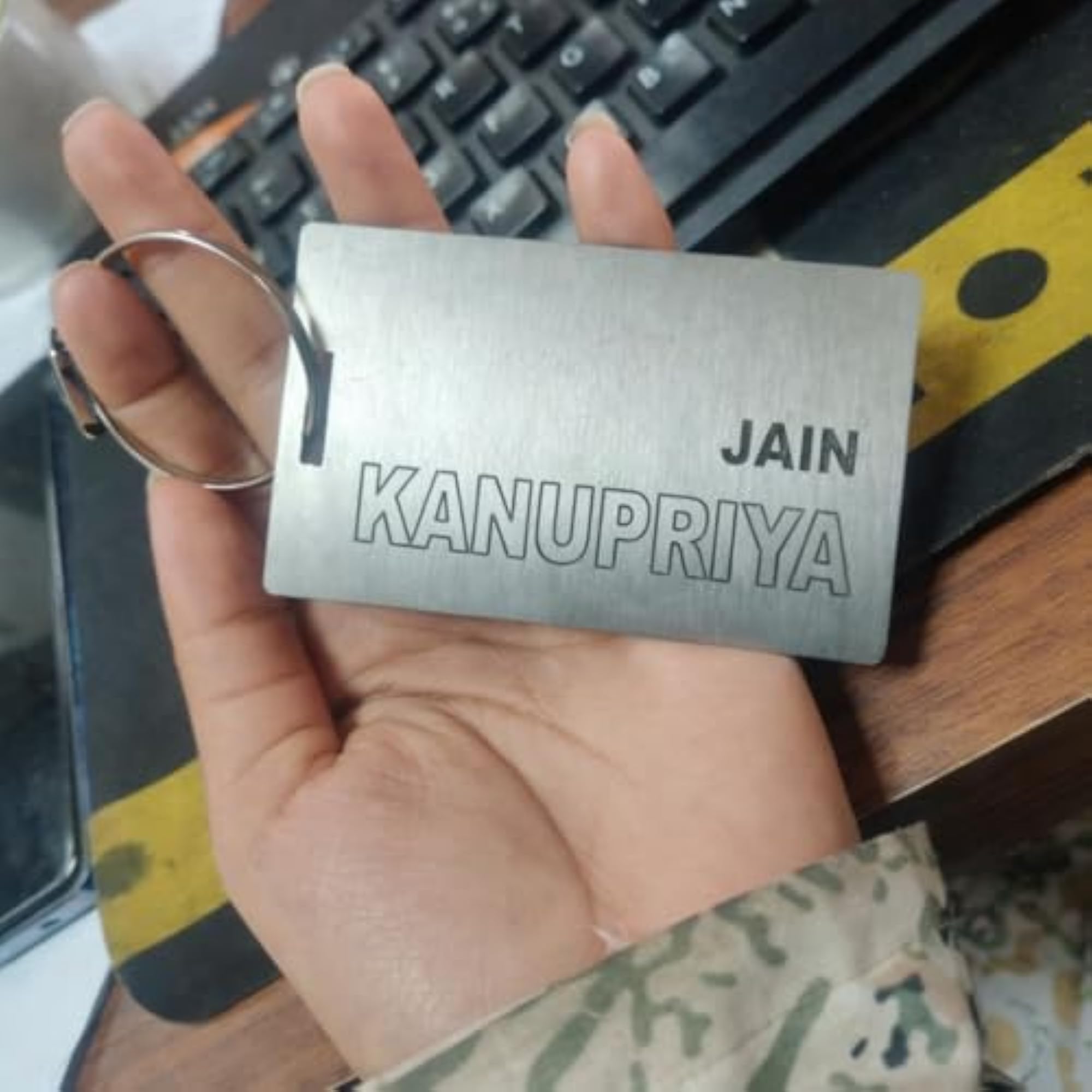 Personalized Stainless Steel Luggage Tag, Custom Name Engraving