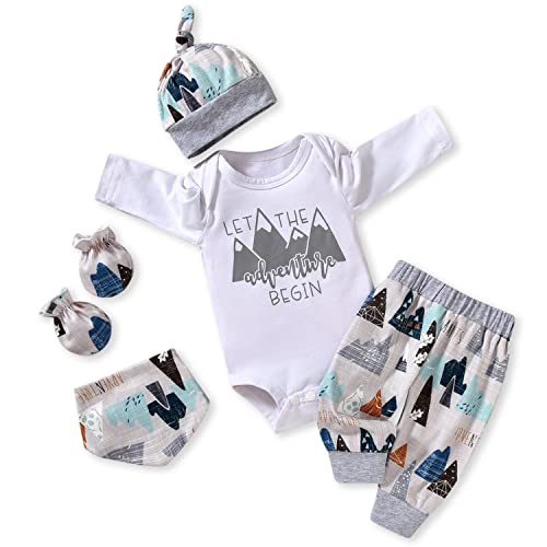 Image of Aalizzwell Newborn Baby Boy Long Sleeve Outfit for Fall Winter