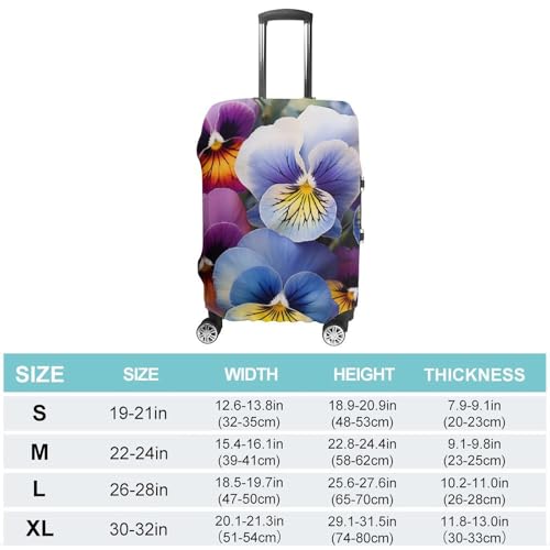 Pansy Perfection Luggage Cover Personalization Suitcase Covers Protector Elastic Washable Baggage Cover Anti-Scratch For Traveling, Aircraft Consignment L2