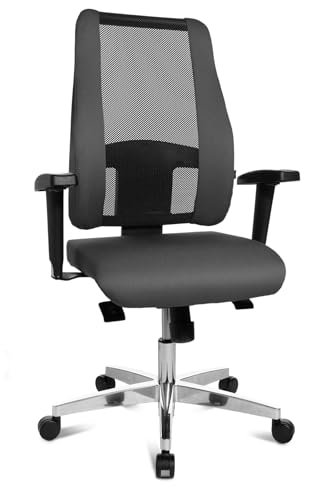 TOPSTAR Sitness Lady 300 ergonomischer Schreibtischstuhl, Bürostuhl mit bewegter Sitzfläche für Frauen dunkelgrau