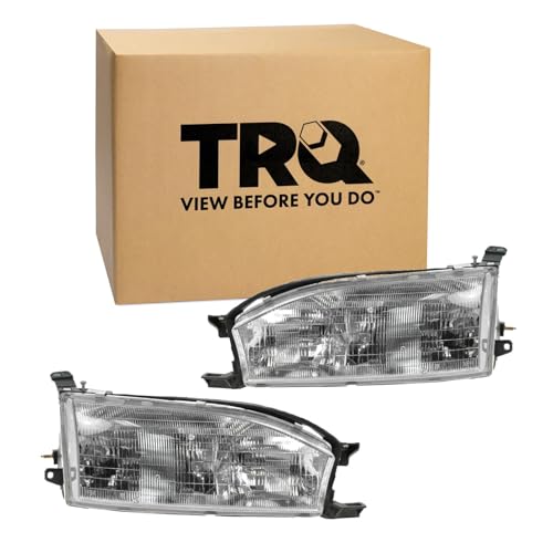 Image of TRQ 2 Piece Headlight Assembly Set Driver & Passenger Side Compatible with Toyota Camry 1992-1994 TO2502105 TO2503105 81110-06011 8111006011 81150-06011 8115006011