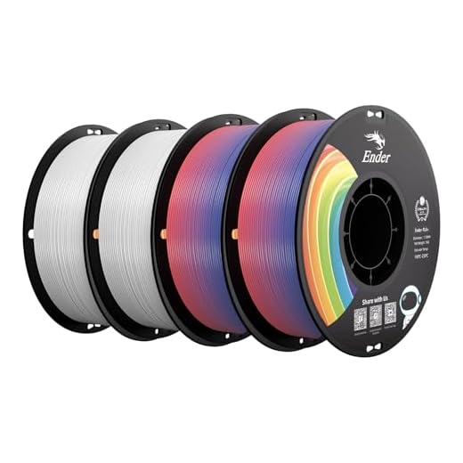 Creality PLA+ Filament 1.75mm 4KG, 3D Printer Filament 4 Pack 1kg Cardboard Spool, Strong Toughness,Multi-Color 3D Printing Filament for Most FDM Printers(2 White 2 Rainbow)