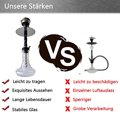 Biguy Mini Shisha Set Komplett, Hookah Rauchsäule Aus Epoxidharz,Edle Wasserpfeife 50 cm mit Stecksystem und Premium… – Bild 6