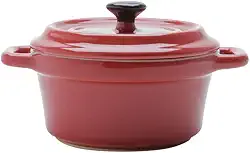 WOLFF - Mini Caçarola de Porcelana Black Lid Vermelha 13cm x 10cm x 8cm