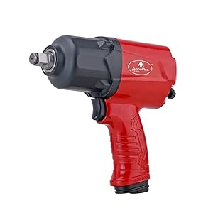 AEROPRO TOOLS 1/2-Inch Aluminum Air Impact Wrench(A398),Twin Hammer with 1380FT-LB Max Loosening Torque, Pneumatic Impact Gun, for Auto Repair, Tire Shop (Aluminum Housing)