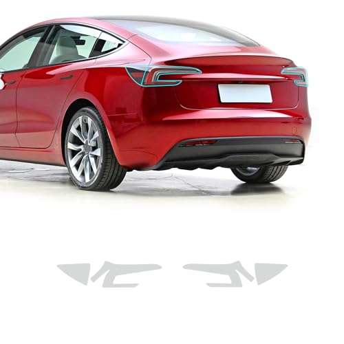 FDAIUN for 2024 Tesla model 3 Clear Car Pre-Cut Paint Protective Film TPU Self Adhesive Rainproof Waterproof HD Scratch Exterior Accessories (Tail Light Film 4Pcs)